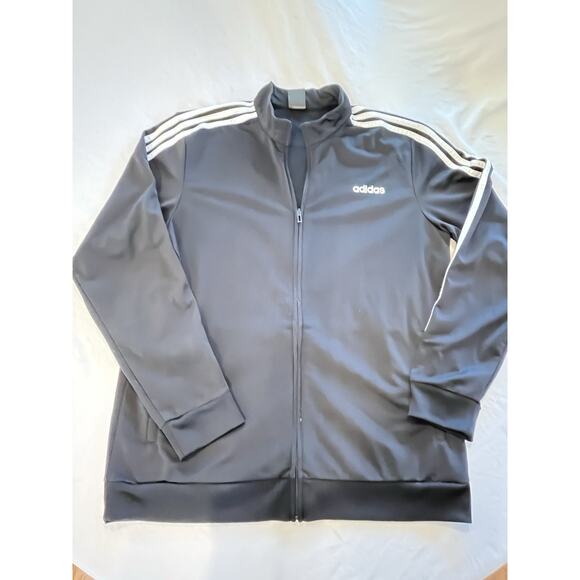 Adidas Men's Essential 3 Stripe Tricot Track Jacket Legend Ink/White XL - Picture 1 of 8